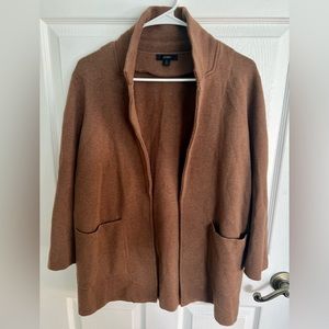 NWOT J.Crew Sophie in Heather Brown Open-Front Sweater Blazer Cardigan S